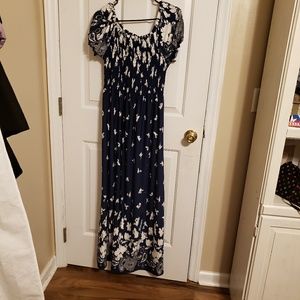 Bella Berry Navy and White Maxi Dress 4X NWT